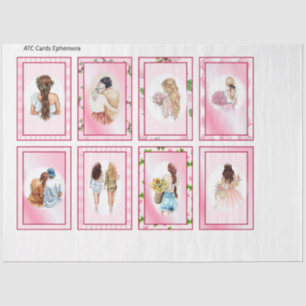 Vintage Pink Valentine Series Design 3 Tissue Paper