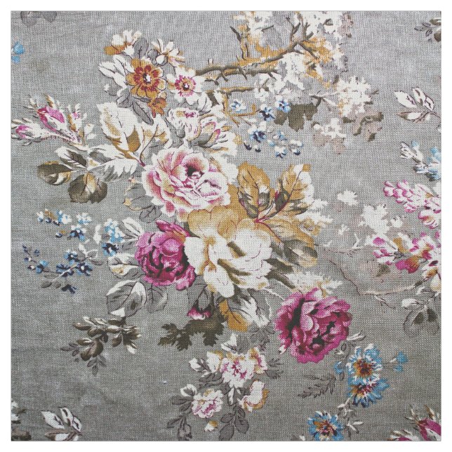 Vintage pink  white fabric texture floral pattern (Swatch)