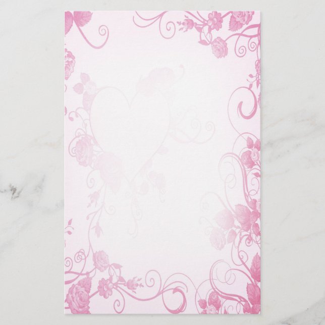 Vintage Pink & White Wedding Stationery (Front)