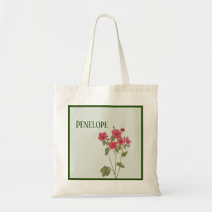 Vintage Pink Wildflowers With Name Bridesmaid Tote Bag