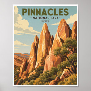 Vintage Pinnacles National Park Travel Poster