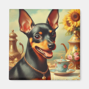 Vintage Pinscher Painting Magnet