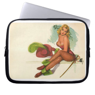 Vintage Pinup Girl Original Colouring 10 Laptop Sleeve