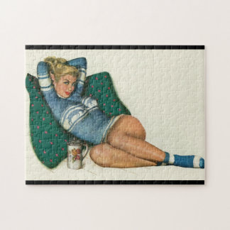 Vintage Pinup Girl Original Colouring 12 Jigsaw Puzzle