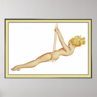 Vintage Pinup Girl Original Colouring 14 Poster