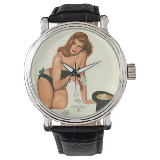 Vintage Pinup Girl Original Colouring 18 Watch