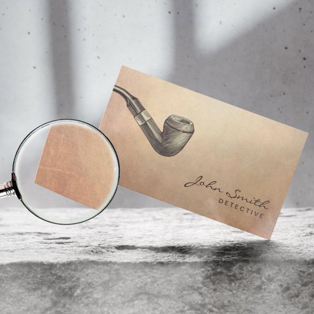 Vintage Pipe Hipster Decetive Business Card (Creator Uploaded)