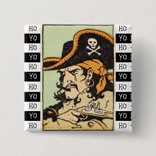 Vintage Pirate 15 Cm Square Badge