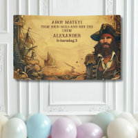 Vintage Pirate Birthday Party Ahoy Matey Old Map