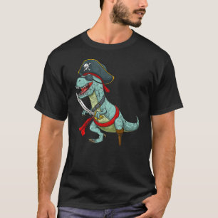 Vintage Pirate Dinosaur T Rex Funny Tyrannosaurus  T-Shirt