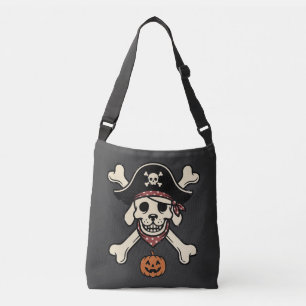 Vintage Pirate Dog Halloween Skull Cross Bones Crossbody Bag