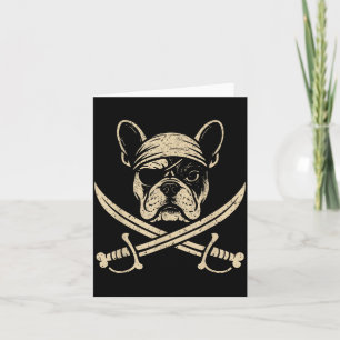 Vintage Pirate French Bulldog Crossbones Dog Lover Card