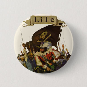 Vintage Pirate Life Wyeth Illustration 6 Cm Round Badge