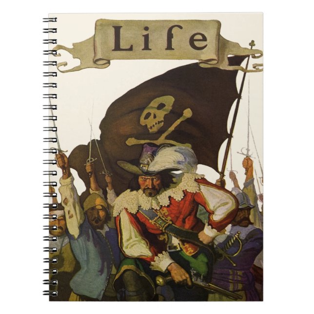 Vintage Pirate Life Wyeth Illustration Notebook (Front)