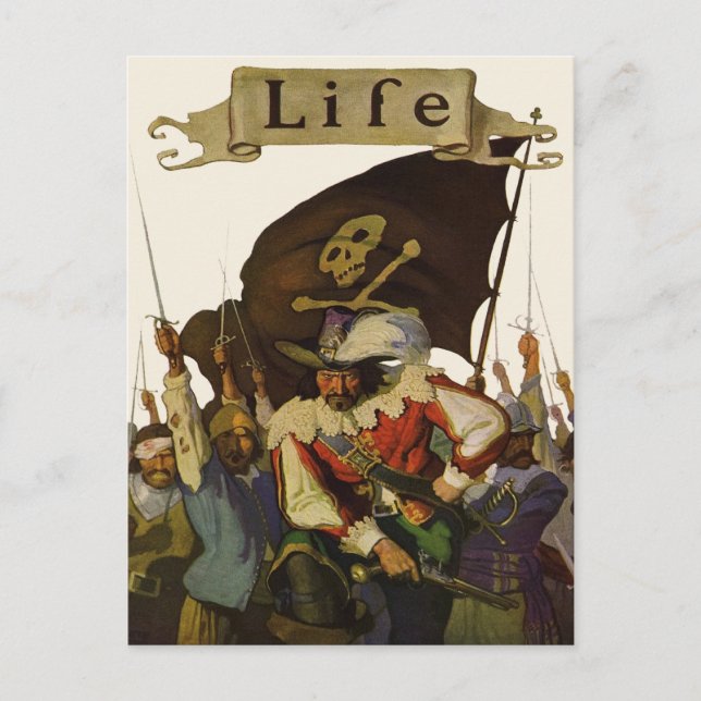 Vintage Pirate Life Wyeth Illustration Postcard (Front)