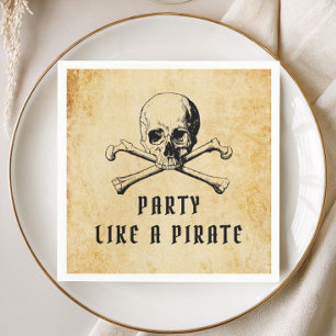 Vintage Pirate Party Skull & Bones Halloween  Napkin