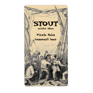 Vintage Pirate Shipwreck Ship Home Brew Beer Label