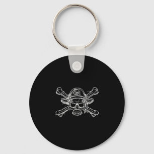 Vintage pirate skull and crossbone skeleton jolly key ring