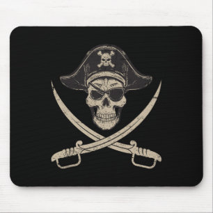 Vintage Pirate Skull And Crossbones Last Minute Ha Mouse Pad