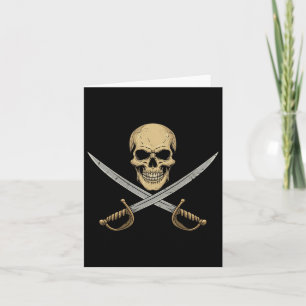 Vintage Pirate Skull Caribbean Cruise Halloween Sk Card