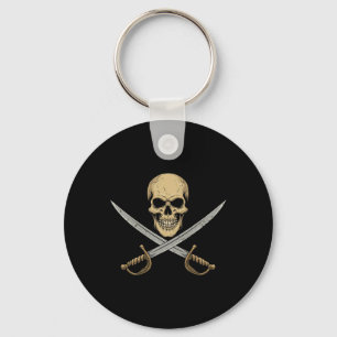 Vintage Pirate Skull Caribbean Cruise Halloween Sk Key Ring