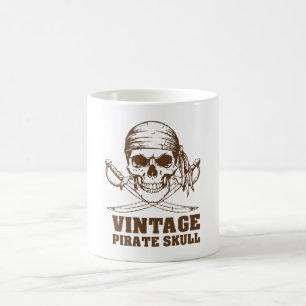 Vintage Pirate Skull Coffee Mug