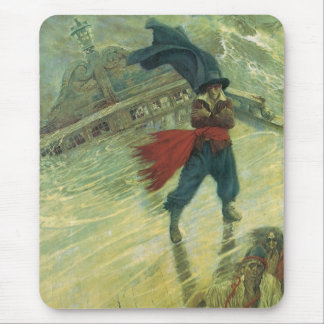 Vintage Pirate, The Flying Dutchman by Howard Pyle Mouse Pad