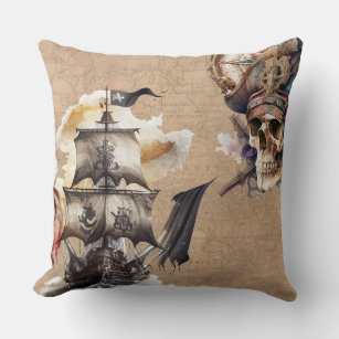 Vintage Pirate Theme Cushion