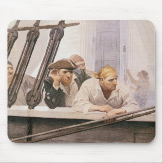 Vintage Pirates Brig Covenant in a Fog by NC Wyeth Mouse Pad