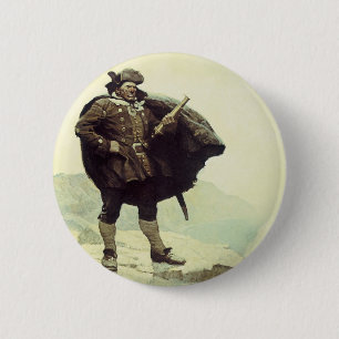 Vintage Pirates, Captain Bill Bones by NC Wyeth 6 Cm Round Badge