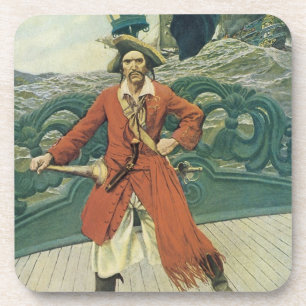 Vintage Pirates, Captain Keitt by Howard Pyle Coaster