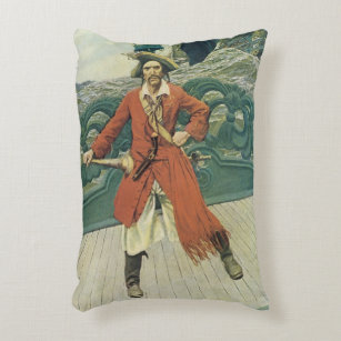 Vintage Pirates, Captain Keitt by Howard Pyle Decorative Cushion