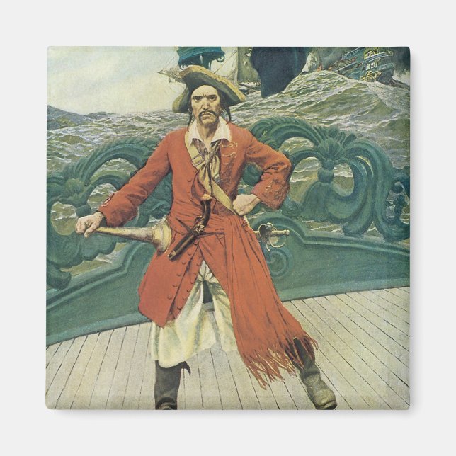 Vintage Pirates, Captain Keitt by Howard Pyle Magnet (Front)