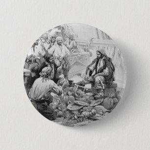 Vintage Pirates Counting their Treasures and Loot 6 Cm Round Badge
