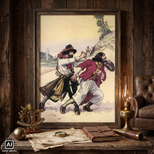 Vintage Pirates, Duel till the Death on the Beach Poster