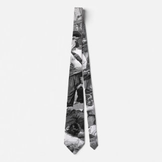 Vintage Pirates Fighting and Drinking on the Ship Tie