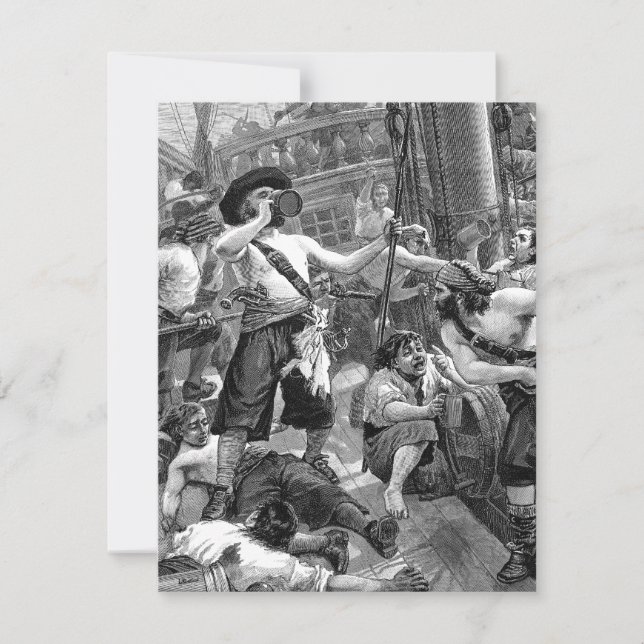 Vintage Pirates, Funny Housewarming Party Invitation (Front)