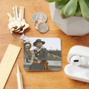 Vintage Pirates, Kidd on Deck of Adventure Galley Key Ring