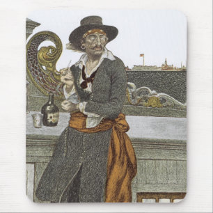 Vintage Pirates, Kidd on Deck of Adventure Galley Mouse Pad