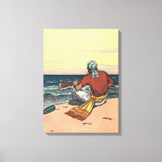 Vintage Pirates, Marooned on a Deserted Island Canvas Print