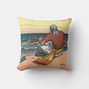 Vintage Pirates, Marooned on a Deserted Island Cushion