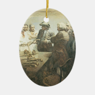 Vintage Pirates, Preparing for Mutiny by NC Wyeth Ceramic Tree Decoration
