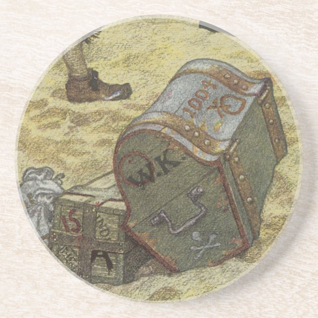Vintage Pirates, William Kidd Burying Treasure Coaster (Front)