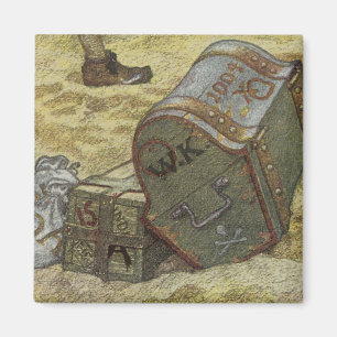 Vintage Pirates, William Kidd Burying Treasure Magnet
