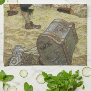 Vintage Pirates, William Kidd Burying Treasure Tea Towel