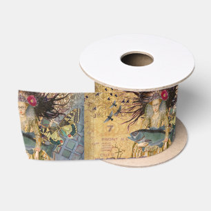 Vintage Pisces Fish Woman Gothic Classic Satin Ribbon