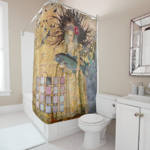 Vintage Pisces Fish Woman Gothic Classic Shower Curtain