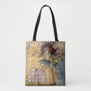 Vintage Pisces Fish Woman Gothic Classic Tote Bag