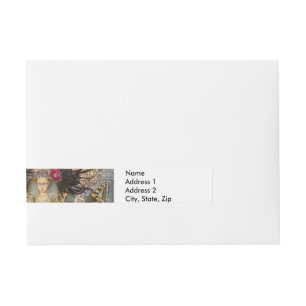 Vintage Pisces Fish Woman Gothic Classic  Wraparound Address Label