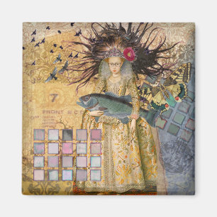Vintage Pisces Woman Gothic Classic Magnet